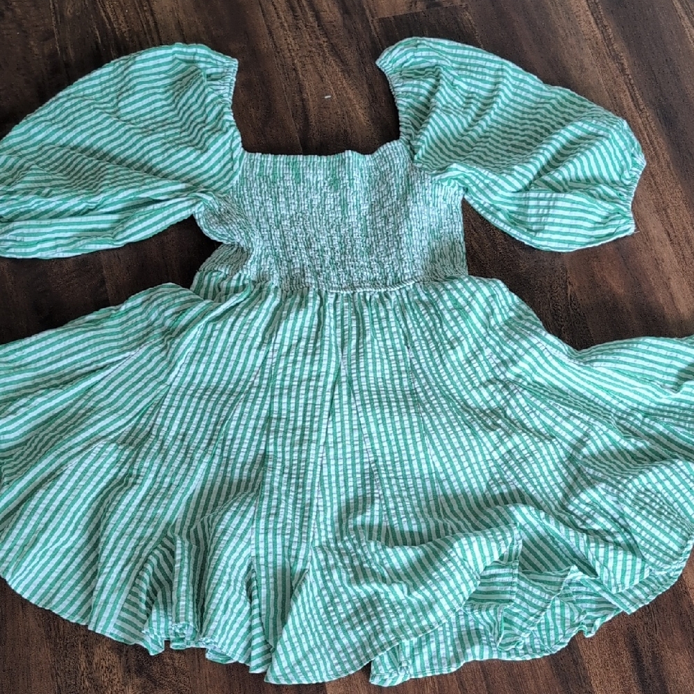 Green Striped Dress